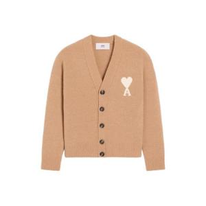 AMI Paris 하트 에이 로고 니트 가디건 E26UKC365KN0135