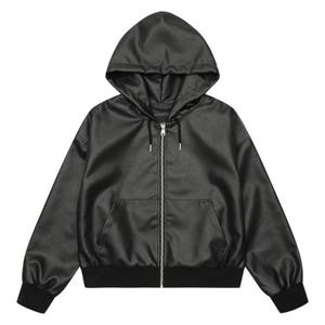 에꼴리에 sh06 레더 후드 집업 점퍼 25d0181