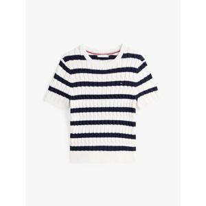 타미힐피거 스웨터 WW456560FG IVORY SILK DARK NIGHT NAVY DOM