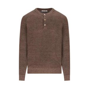 Brunello Cucinelli 버튼 플래킷 골지 스웨터 M2L707711CNO22