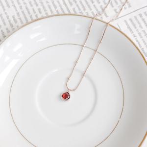 오팔하우스 925Silver 가넷 물방울 목걸이 OPNBN14204