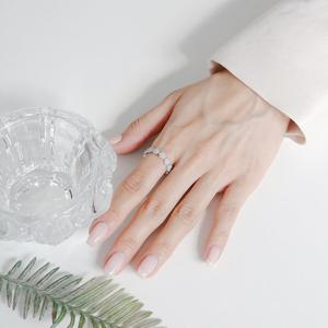 오팔하우스 925Silver 눈꽃 큐빅 레이어드링 OPMUR11851