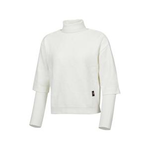 [와이드앵글]여성 WL 로고패턴 이중소매 풀오버 스웨터 WWW22K03W3