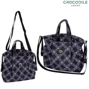 [크로커다일레이디](CLEWB1106) 로고패턴 복조리 토트 겸 크로스