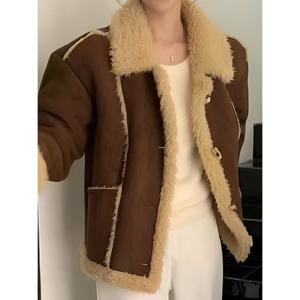 [예쎄](예쎄) 루즈핏 카라넥 무스탕 숏 코트(S5WCT025A)