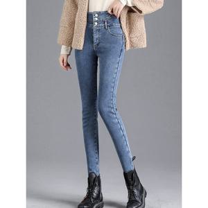 [예쎄][예쎄] 기모 쓰리버튼 하이웨스트 스키니진  S4WPT029A