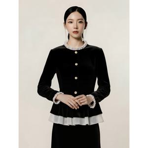 [예쎄][예쎄] 벨벳 프릴장식 페플럼 블라우스  S4WBL404A