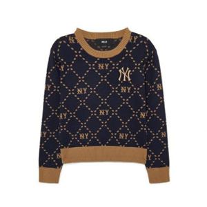 M MLB키즈긴팔티 NQK 7FKPMD334-50NYD 다이아 모노그램 풀오버 NY