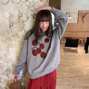 [올리비에스클로젯]포인트 토마토 라운드 니트_O2512KN072D