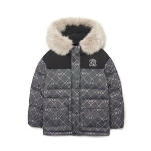 M MLB키즈패딩 NQK 7ADJMD236-50BKS 다이아 모노그램 구스 다운 미드 패딩 점퍼