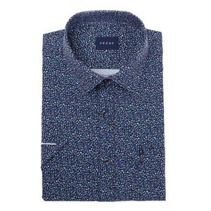 [예작(셔츠)]예작 여름 반팔셔츠 일반핏 밑단일자형 네이비 남방YJEMBA280NY