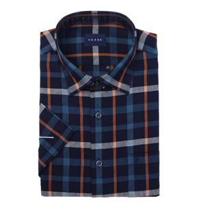 [예작(셔츠)]여름 반팔셔츠 일반핏 체크 면혼방 밑단일자형 남방YJEMBA282NY