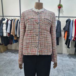 [더아이잗]더아이잗 라운드넥 프린지 트위드 재킷 IRAA0JK081