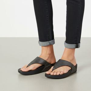 핏플랍 루루 글리츠 캔버스 퓨터 블랙 여성 토 포스트 (HQ9-B06)