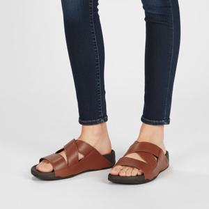 핏플랍 치 레더 다크 탄 남성 슬라이드 (B08-277)