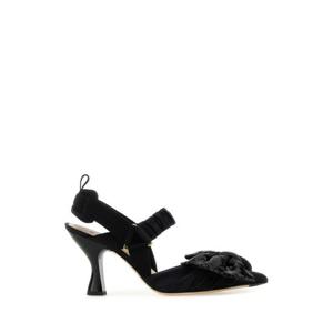 펜디 여성 블랙 망사 슬링백 힐 8J8893AWD3 F1OS5