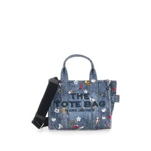 MARC JACOBS The Small Tote Blue Handbag with Graphic Print and Logo Lettering on the Front in Cotton Woman 2R5HTT034H02454
