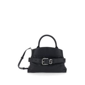 MARC JACOBS The Satchel Dakota Small Black Handbag with Logo Embossed on the Back and Belt Closure in Leather Woman 2R5HSC012H01001