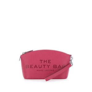 MARC JACOBS The Beauty Bag Pink Clutch Bag with Logo Print on the Front in Leather Woman 2R4SCP003S02688