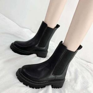여자 중목 첼시부츠 청키굽 옆밴딩 편한 키높이 워커 숏앵클부츠 발편한부츠 발목부츠 여성앵글부츠 여자앵클부츠