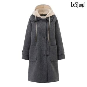 [르샵]소프트 니트 후드 탈부착 레이어드 롱 코트 (DP4JH006A)