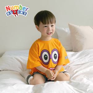 (가베가족) 넘버블록스 반팔 티셔츠 주황 KS8902