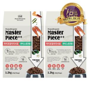 더독 닥터소프트 하이포알러지 명작 연어 노령견용 1.2kg 2개 + 바른육포 1개 랜덤 증정