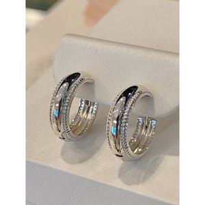 [백화점]미니골드 14K [어썸 베이직] 밀그레인 원터치 귀걸이(17MM) EJIM4172 (화이트골드)