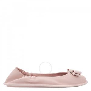 살바토레 페라가모 레이디스 파우더 로즈 노마딕 스토리 레더 발레 플랫 01D973 756656
