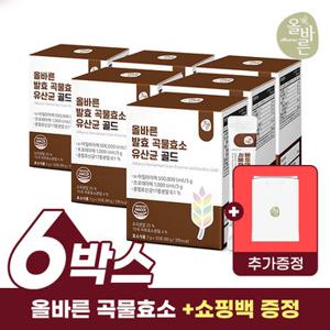 [12/12~12/25 쇼핑백증정]올바른 발효 곡물효소 유산균 골드 30포 6박스(총6개월분 180포)