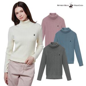 [폴로클럽][TAG가99,500원]여성 비스코스 터틀넥 케이블 니트 TK320 _