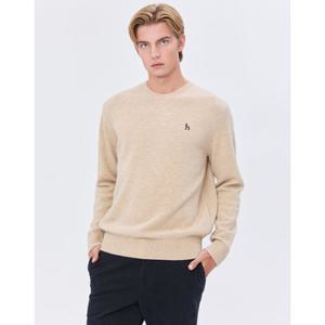 헤지스 남성 24FW 스테디셀러 베이지 짜임 울 니트 WHSW4D204I1