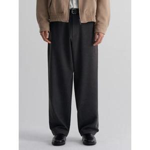 (215X21CY4D) [에잇세컨즈] 와이드 테이퍼드핏 슬랙스  멜란지 브라운