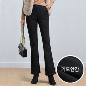 [유니제이] 빅사이즈 슬리머 세미부츠컷 기모 밴딩팬츠