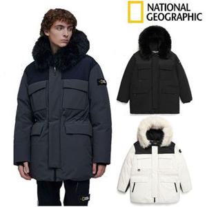 [백화점]내셔널지오그래 남여공용 오거스틴 퍼 중기장 구스 후디 다운 점퍼 N234UDW140