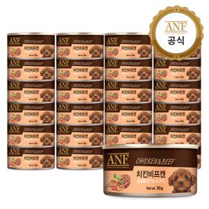ANF 캔 강아지 습식캔 간식 치킨비프 95g 24개