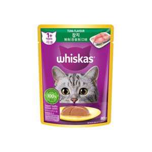 위스카스 참치 파우치 80g 고양이 사료