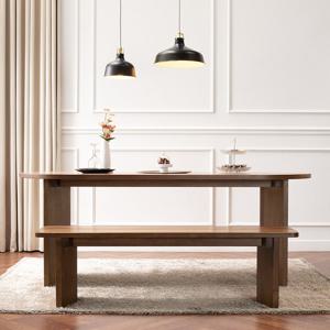 [에보니아] 라엘 원목 6인용 식탁세트 (테이블1+벤치2)