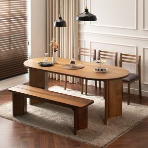 [에보니아] 라엘 원목 6인용 식탁세트 (테이블1+의자6)