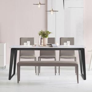 (착불) 헤이미쉬홈 아놀드 화이트 포세린 통세라믹 6인용 식탁 세트 1800