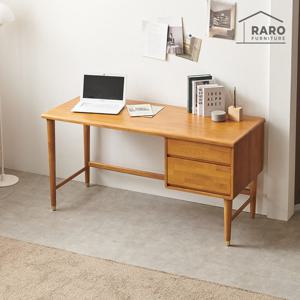 라로퍼니처 어반 고무나무 원목 1500 컴퓨터 서랍 책상