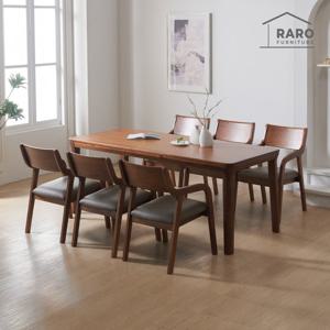 라로퍼니처 데이지 1900 참죽나무 원목 6인 식탁 세트 (식탁+의자6)
