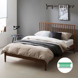 장인가구 바인 고무나무 원목침대 Q +포켓20T매트
