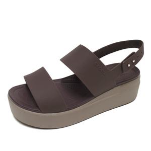 크록스 여성 브루클린 로우 웨지 힐 슬리퍼 샌들 206453-2ZL