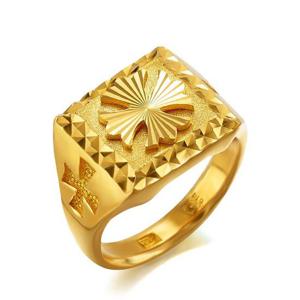 [한국금다이아몬드] 남자 순금 반지 빛살 크로스 24K 7.5g 애끼 검지 중지