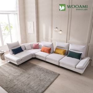 [리뷰이벤트]우아미가구 린 7인용 코너형 코브라 스윙 코모도 패브릭 소파