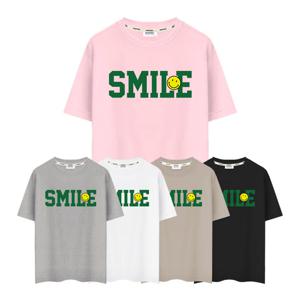 제네브 M~3XL 비침없는 기능성 쿨코튼 20수 반팔티 레터링스마일