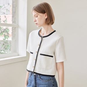 [리안뉴욕][공식] 배색 포인트 트위드 자켓