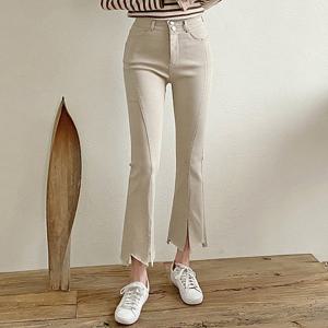 [올리비에스클로젯] *빠른배송* 앞트임 컷팅 스판 부츠컷 팬츠_O2301PT006A