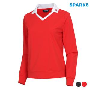 [디즈니골프]여성 V넥 카라 긴팔 티셔츠 (SN1LTS004-RD)_US